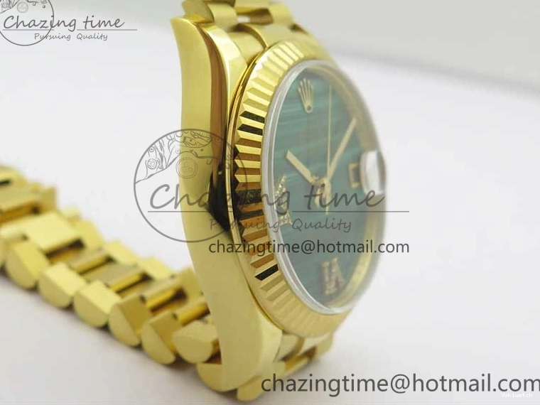 Bracelet Dial EWF 31mm ETA2688 Best Green YG Daydate Edition Malachite YG President on 278288 0430